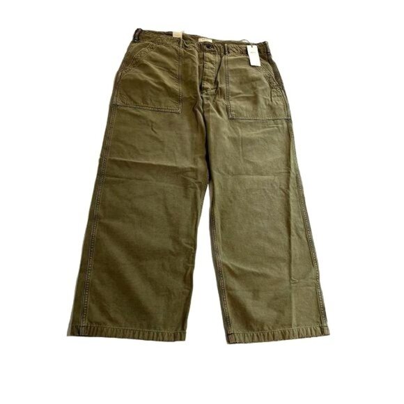 AE77 Premium Utility Pants in Washed Olive Green - Picture 1 of 5